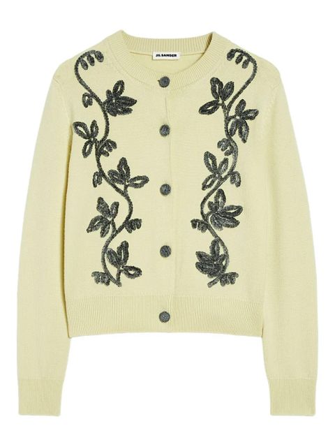 Jil Sander embroidered cardigan - Yellow - zdjęcie produktu nr 1