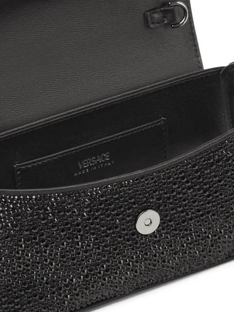 Versace La Medusa crystal-embellished mini bag - Black