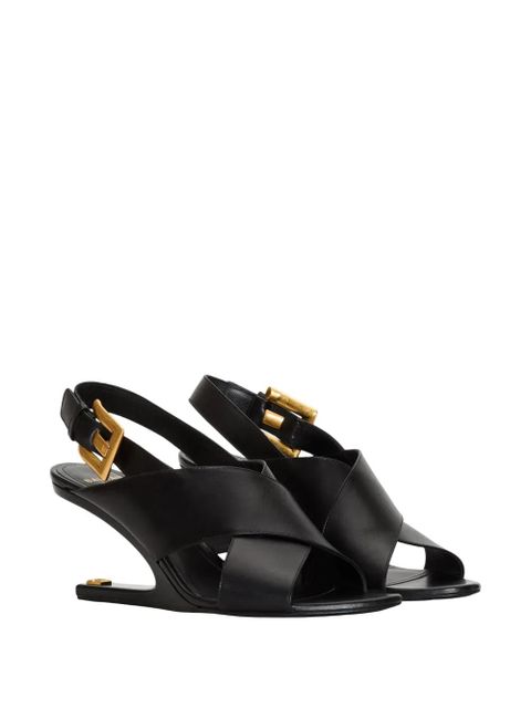 Balmain Anthem no wedge smooth leather sandals - Black - zdjęcie produktu nr 2