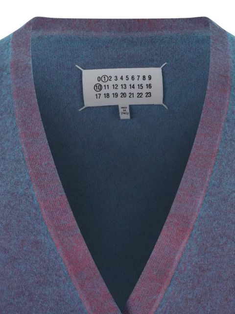 Maison Margiela front-pocket V-neck cardigan - Blue