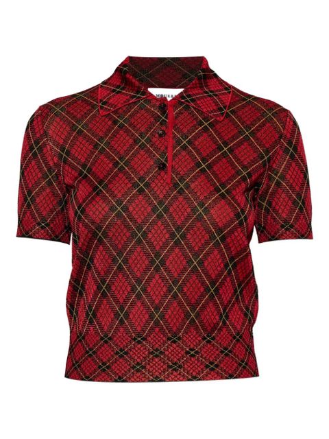 Alexander McQueen argyle button polo top - Red - zdjęcie produktu nr 1