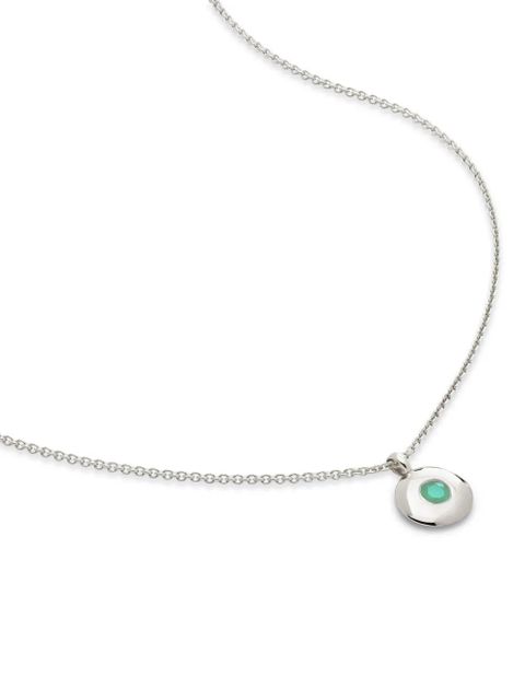Monica Vinader May emerald pendant necklace - Silver - zdjęcie produktu nr 1