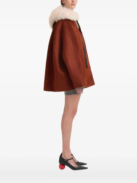 Marni contrast-lapel flared-sleeves jacket - Brown