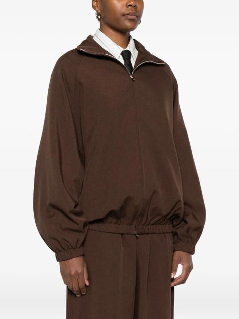 The Frankie Shop elasticated-cuff zip-front jacket - Brown - zdjęcie produktu nr 2