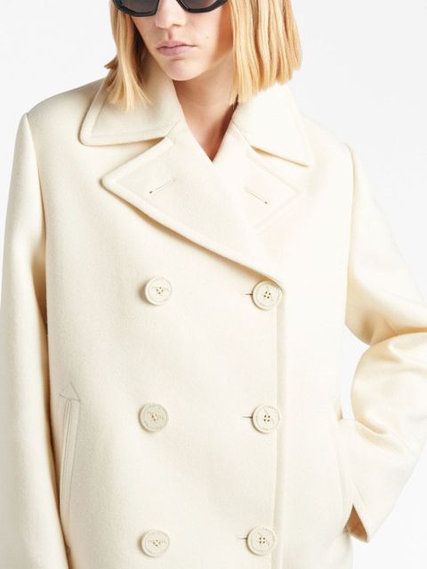 Prada double-breasted wool peacoat - Neutrals