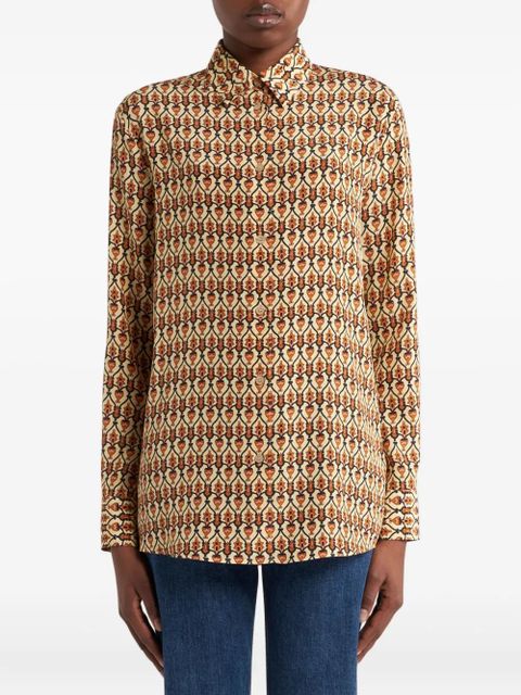 ETRO geometric-print silk shirt - Yellow