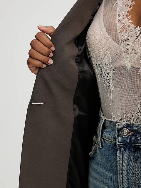 Blugirl Blumarine marynarka i bluzka kolor brązowy jednorzędowa gładka RF5285.T5771