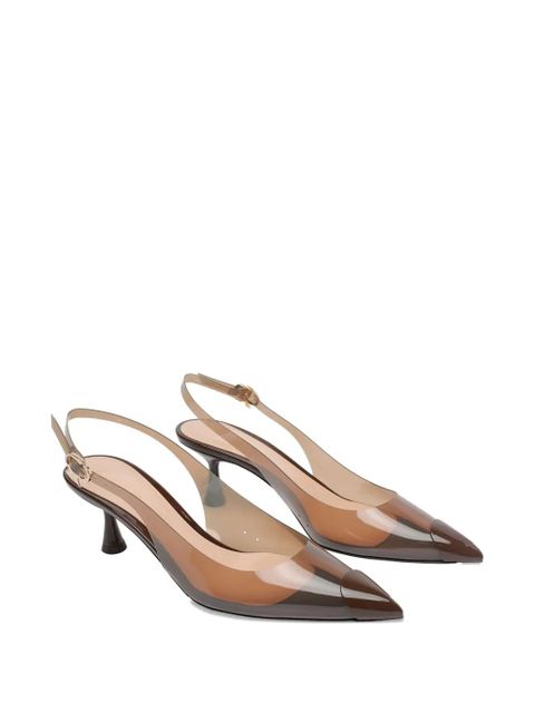 Gianvito Rossi slingback transparent-toe pumps - Brown