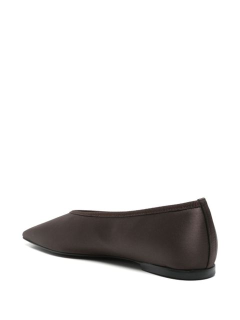TOTEME Minimalist satin ballet flats - Brown