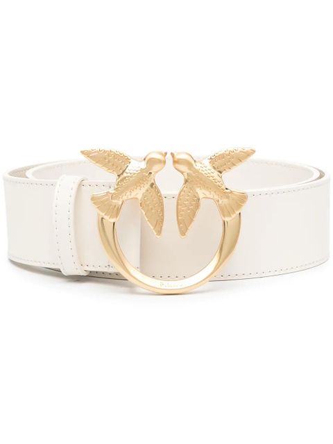 PINKO logo-plaque leather belt - White - zdjęcie produktu nr 1