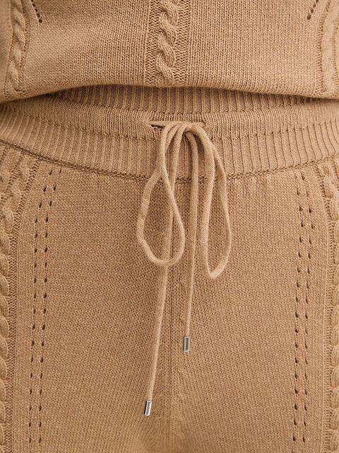 Ermanno Scervino LIFE spodnie z dodatkiem wełny damskie kolor brązowy proste high waist D474P501NJG