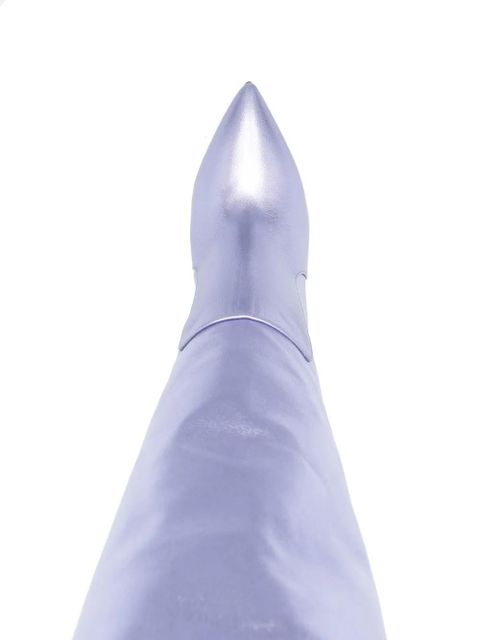 Paris Texas 115mm leather stiletto boots - Purple