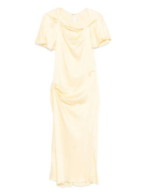 Victoria Beckham draped cowl-neck dress - Yellow