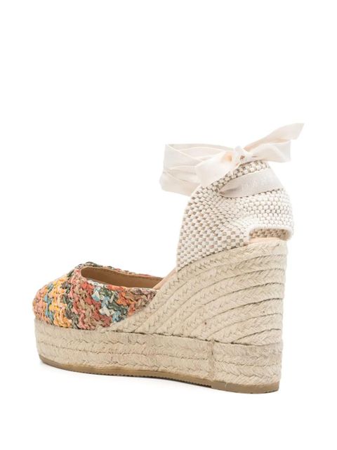 Manebi 100mm woven raffia espadrilles - Neutrals