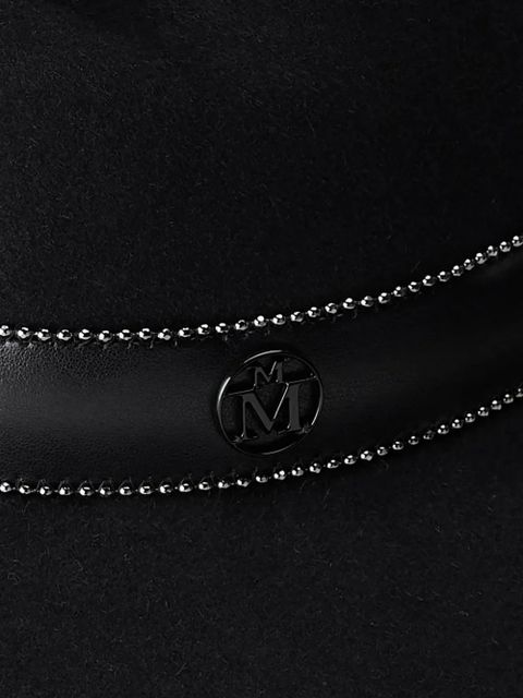 Maison Michel Virginie logo-plaque detail wool fedora - Black - zdjęcie produktu nr 2