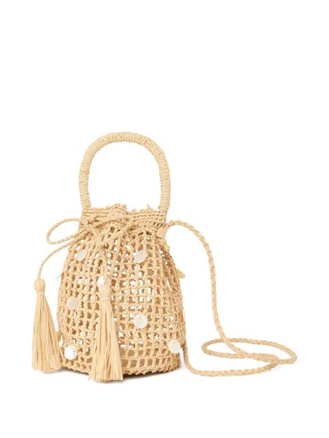 Alanui Precious Moments raffia tassel-detail bucket bag - Neutrals
