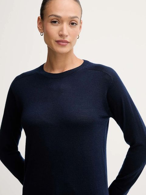 United Colors of Benetton sweter wełniany damski kolor granatowy lekki 11AHD10CV - zdjęcie produktu nr 2