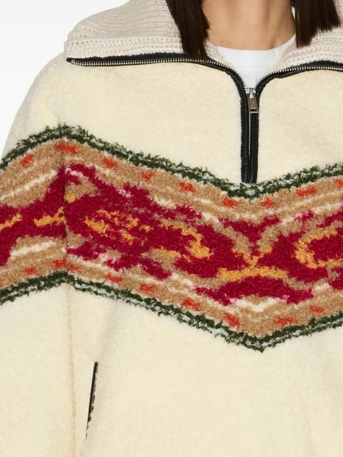 MARANT ÉTOILE Marner graphic-stripe fleece sweater - Neutrals