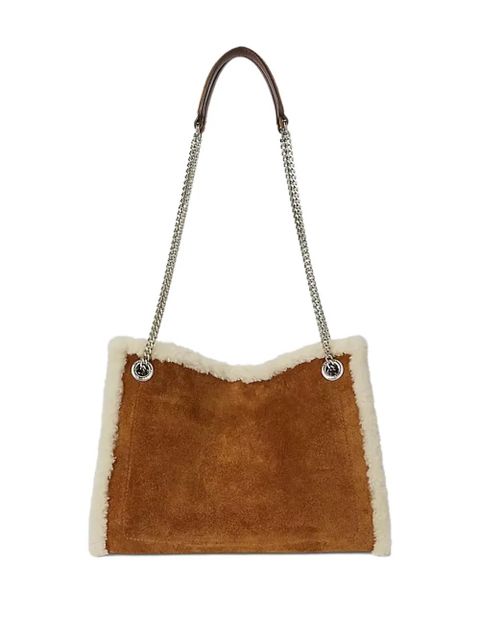 Lauren Ralph Lauren medium Bradley shearling-trim shoulder bag - Brown - zdjęcie produktu nr 2