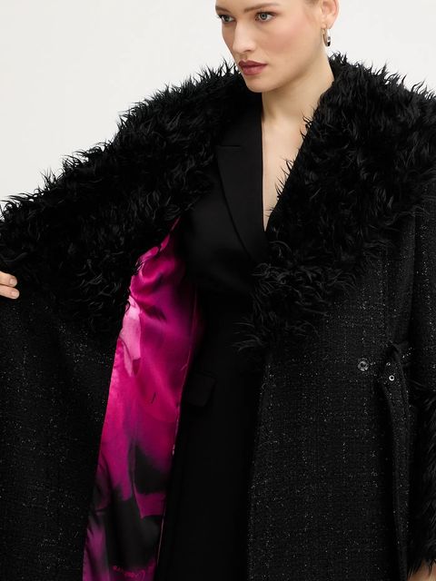 Versace Jeans Couture płaszcz z domieszką wełny kolor czarny 79HAT413 N0539