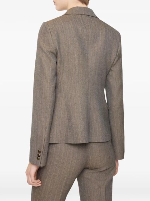 Burberry striped button-up blazer - Brown