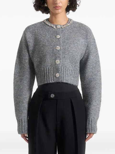 Manière De Voir Caren embellished button cardigan - Grey - zdjęcie produktu nr 1