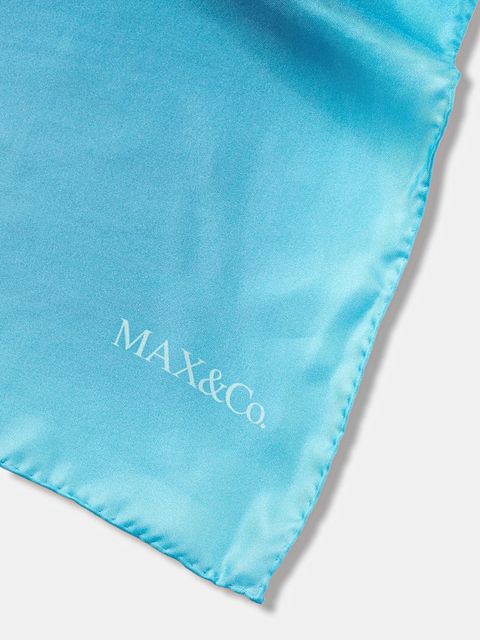MAX&Co. apaszka jedwabna damska kolor niebieski wzorzysta 2526546046200