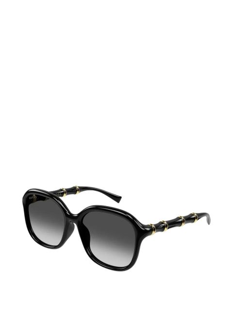 Gucci Eyewear bamboo-detail geometric-frame sunglasses - Black - zdjęcie produktu nr 2