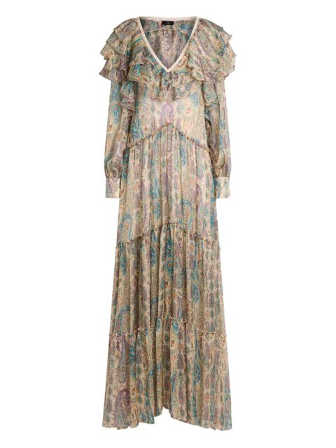 ETRO ruffled-detail paisley-print silk maxi dress - Neutrals - zdjęcie produktu nr 1