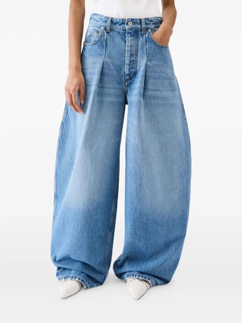 Jacquemus Le De-Nîmes Ovalo pleated jeans - Blue