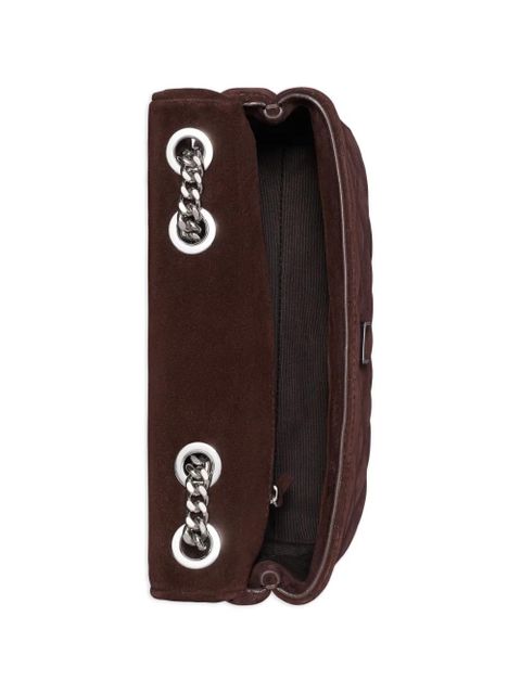 Tory Burch Kira quilt suede small convertible shoulder bag - Brown