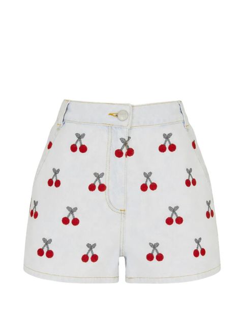 FARM Rio cherry-print shorts - Blue - zdjęcie produktu nr 1