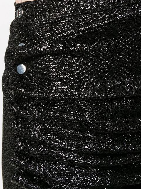 Rabanne metallic threaded asymmetric skirt - Black