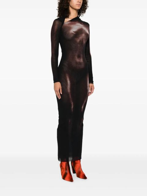 Jean Paul Gaultier body-print long dress - Black