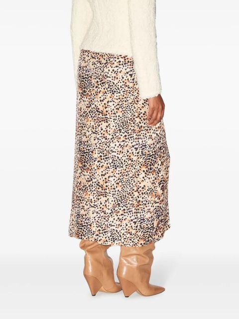 ISABEL MARANT Lisanne animal-print midi skirt - Neutrals