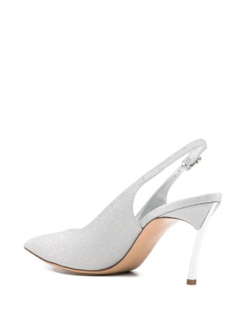 Casadei Solar Blade glitter-effect sandals - Silver