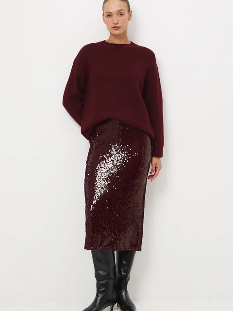 Medicine sweter damski kolor bordowy ciepły - zdjęcie produktu nr 1
