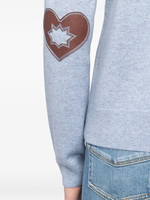 Zadig&Voltaire heart-patch cashmere sweater - Blue
