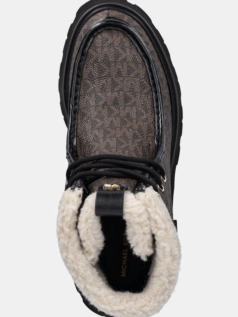 MICHAEL Michael Kors botki Cade damskie kolor brązowy na płaskim obcasie ocieplone 40F5CAFE5B.292