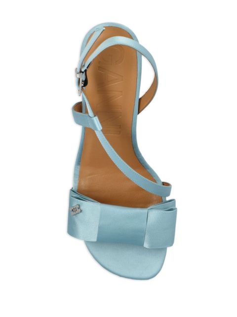GANNI 95mm bow-detail sandals - 297 BLUE