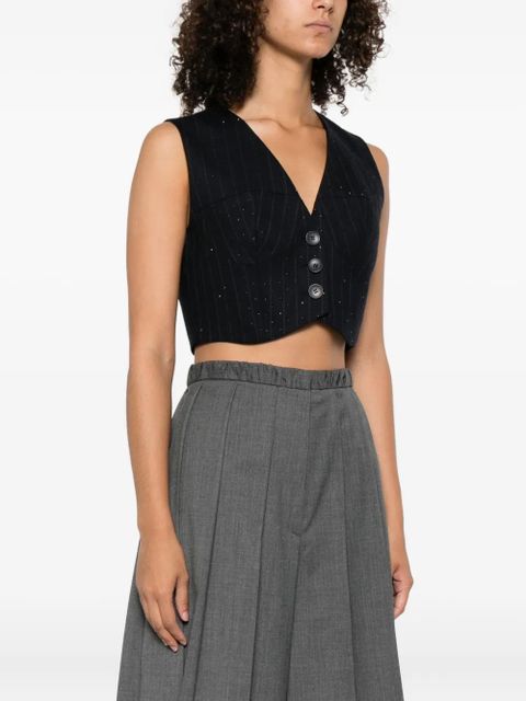 SANDRO pinstriped vest - Blue