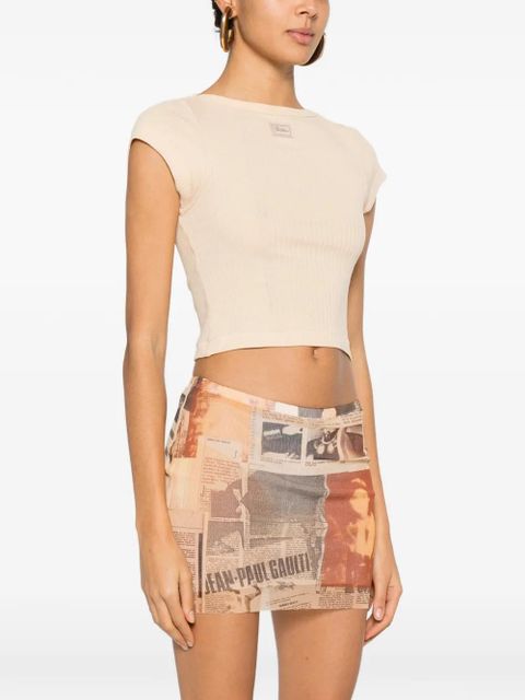Jean Paul Gaultier ribbed short-sleeve T-shirt - Neutrals