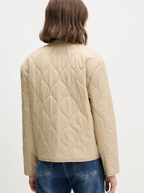 Guess Jeans kurtka kolor beżowy przejściowa oversize W5YL26 WHG02