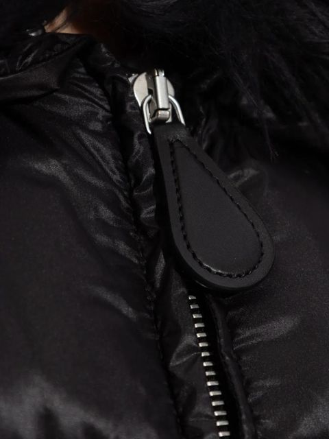 Jil Sander quilted faux-fur-collar jacket - Black