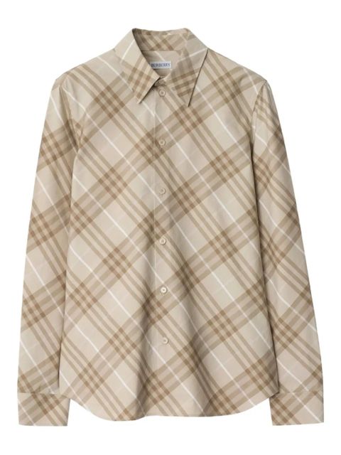 Burberry check-pattern cotton shirt - Neutrals - zdjęcie produktu nr 1