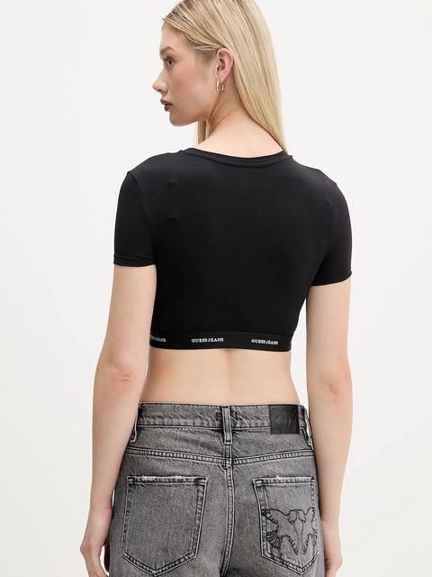 Guess Jeans t-shirt damski kolor czarny W5YZ02 KBBU1
