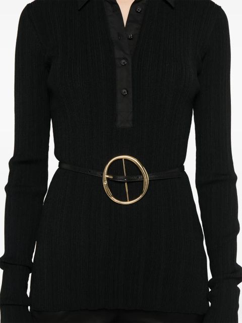 TOTEME knitted polo top - Black