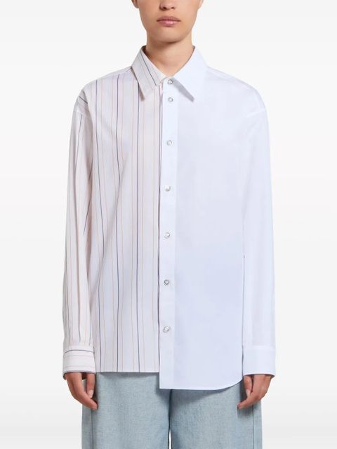 Marni asymmetric striped-pattern shirt - Blue