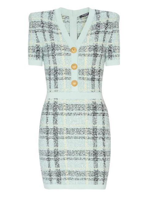 Balmain glittered tweed minidress - Green - zdjęcie produktu nr 1