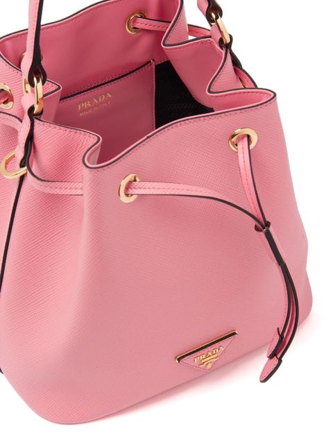 Prada triangle patch bucket bag - Pink